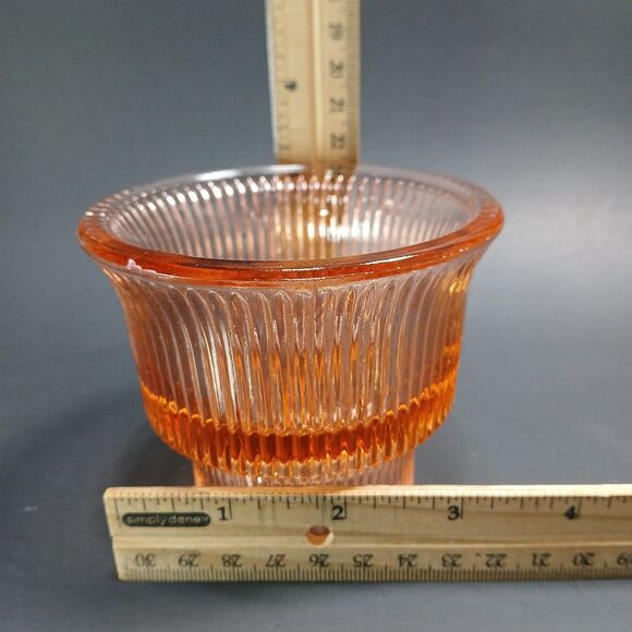 Peach Glass Candle Holder Replacement Base for LE Smith Renaissance Chimney Lamp - Picture 10 of 11